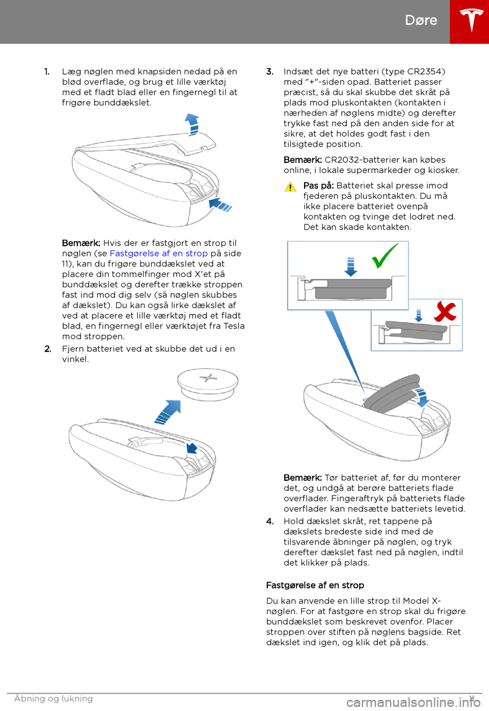 TESLA MODEL X 2019 Instruktionsbog (in Danish) 1.L TESLA MODEL X 2019 Instruktionsbog (in Danish) 1.L
