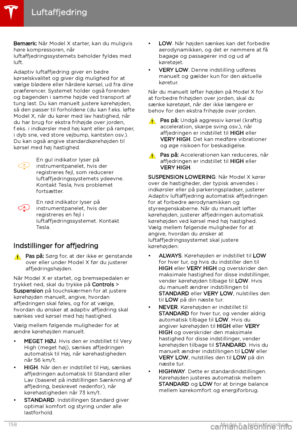 TESLA MODEL X 2019 Instruktionsbog (in Danish) Lufta TESLA MODEL X 2019 Instruktionsbog (in Danish) Lufta
