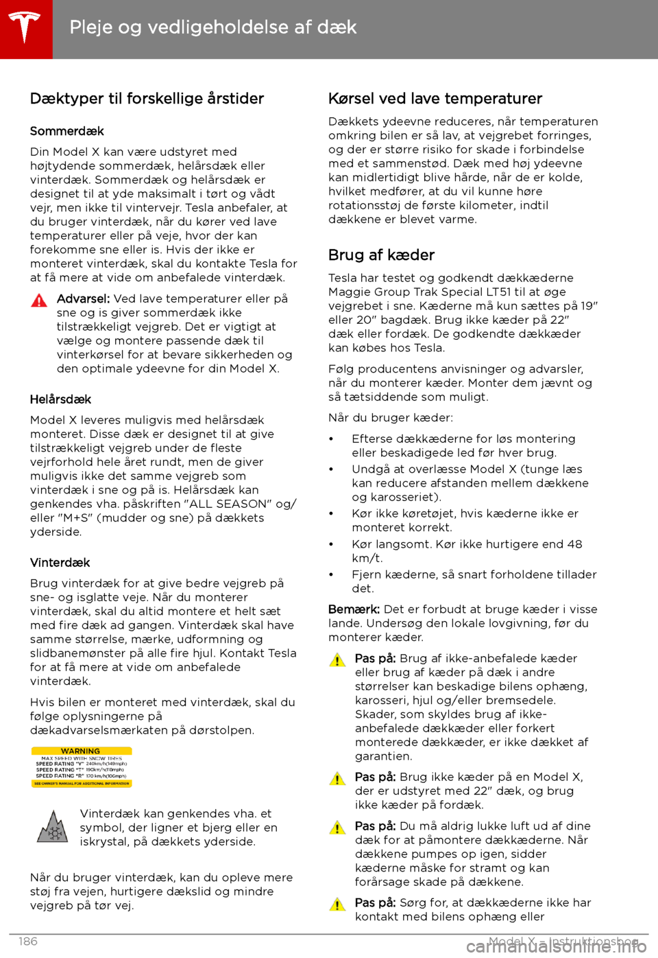 TESLA MODEL X 2019 Instruktionsbog (in Danish) D TESLA MODEL X 2019 Instruktionsbog (in Danish) D