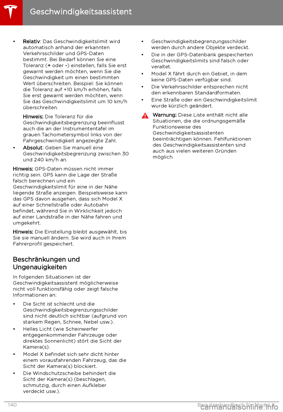 TESLA MODEL X 2019 Betriebsanleitung (in German) TESLA MODEL X 2019 Betriebsanleitung (in German)