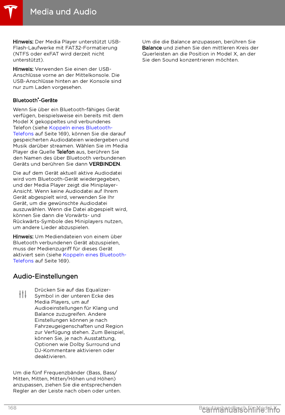 TESLA MODEL X 2019 Betriebsanleitung (in German) Hinweis: Der Media Player unterst TESLA MODEL X 2019 Betriebsanleitung (in German) Hinweis: Der Media Player unterst