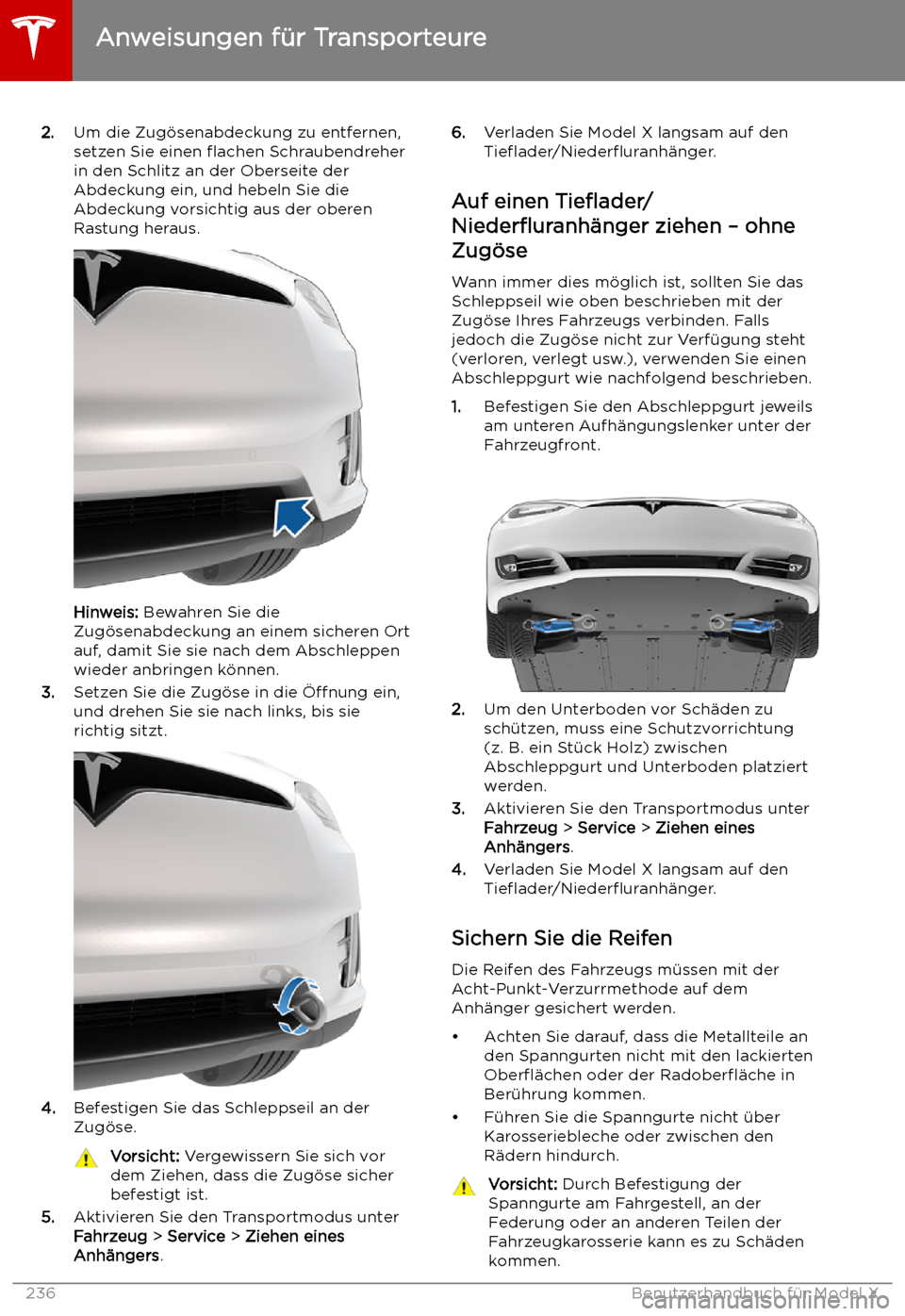 TESLA MODEL X 2019 Betriebsanleitung (in German) 2.Um die Zug TESLA MODEL X 2019 Betriebsanleitung (in German) 2.Um die Zug