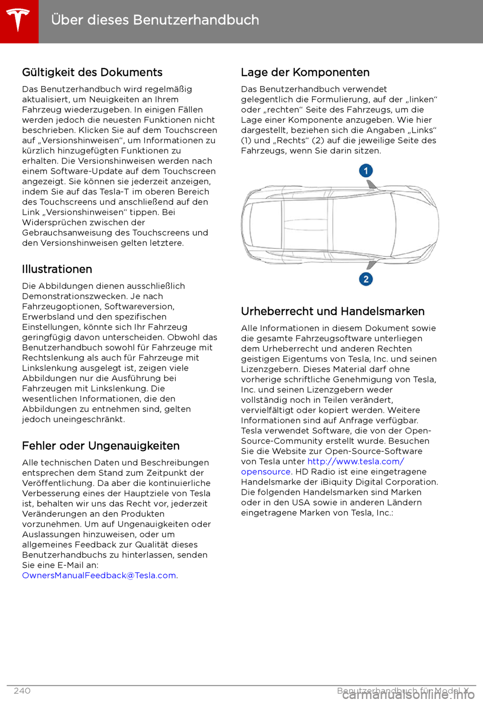 TESLA MODEL X 2019 Betriebsanleitung (in German) TESLA MODEL X 2019 Betriebsanleitung (in German)