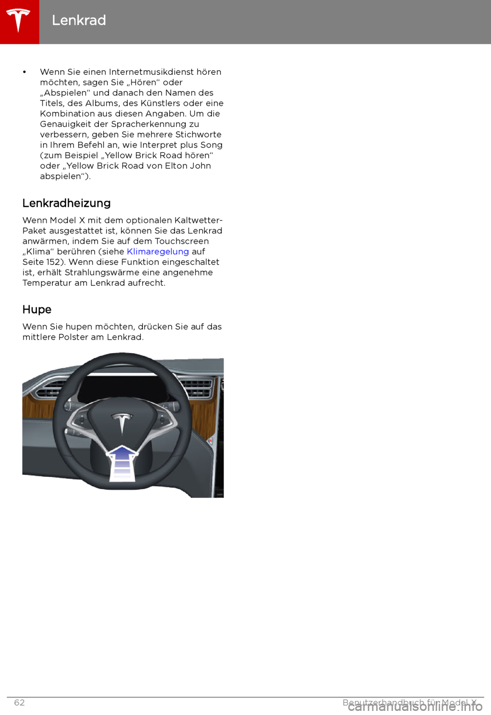 TESLA MODEL X 2019  Betriebsanleitung (in German)  