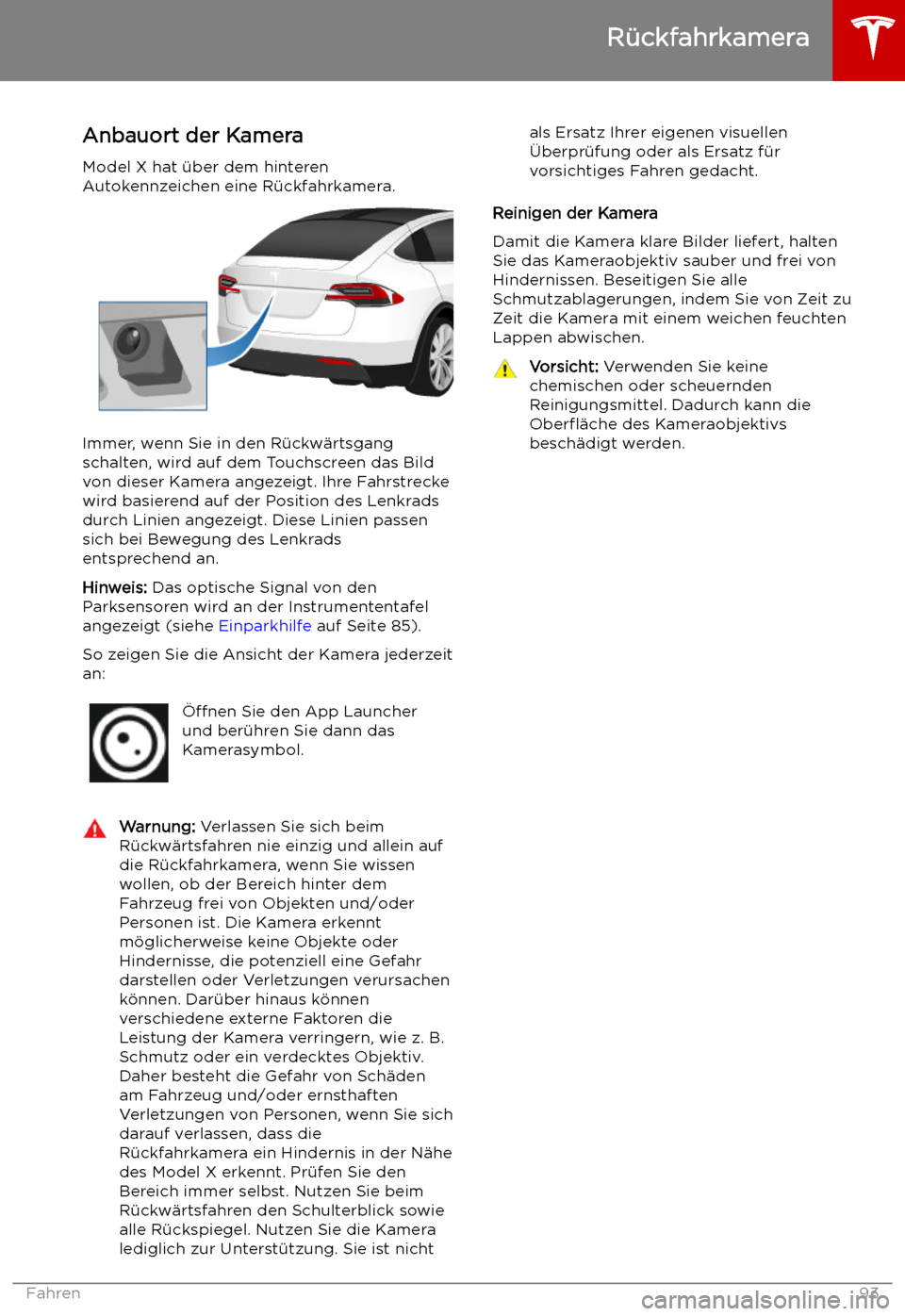 TESLA MODEL X 2019  Betriebsanleitung (in German)  R