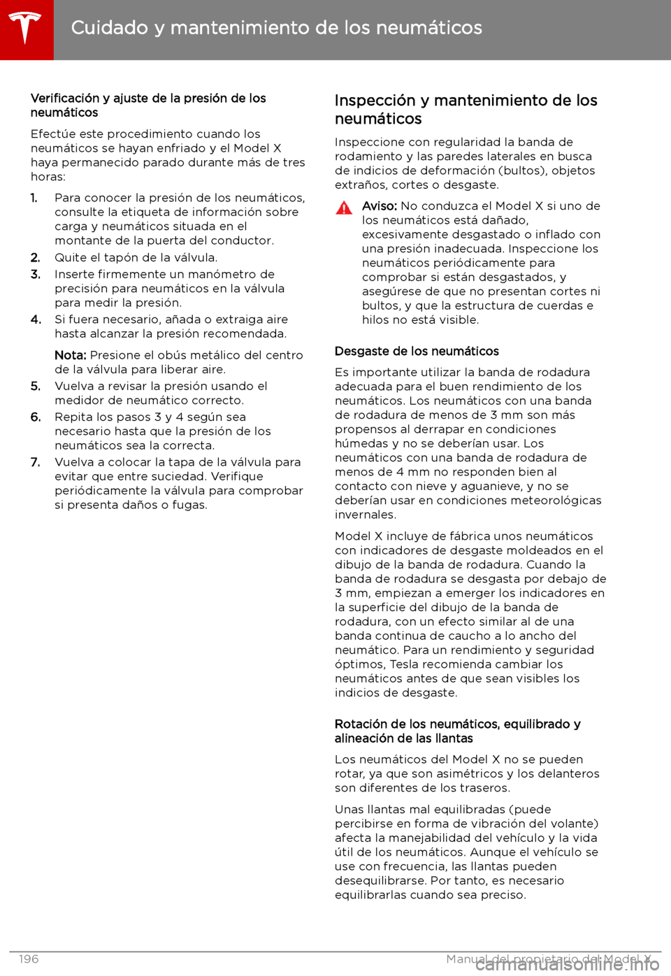 TESLA MODEL X 2019 Manual del propietario (in Spanish) Veri TESLA MODEL X 2019 Manual del propietario (in Spanish) Veri