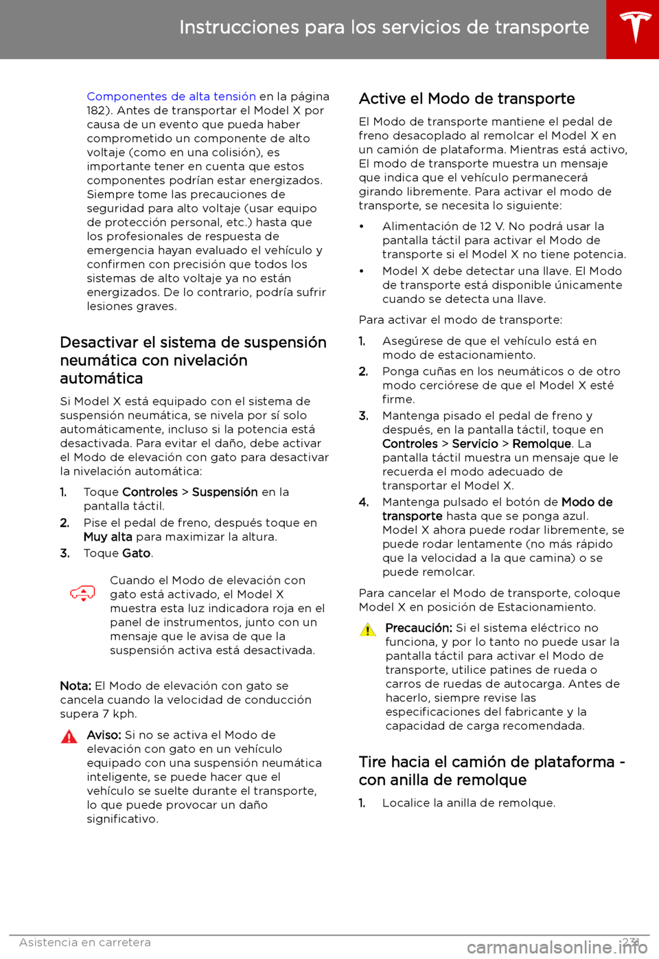TESLA MODEL X 2019 Manual del propietario (in Spanish) Componentes de alta tensi TESLA MODEL X 2019 Manual del propietario (in Spanish) Componentes de alta tensi