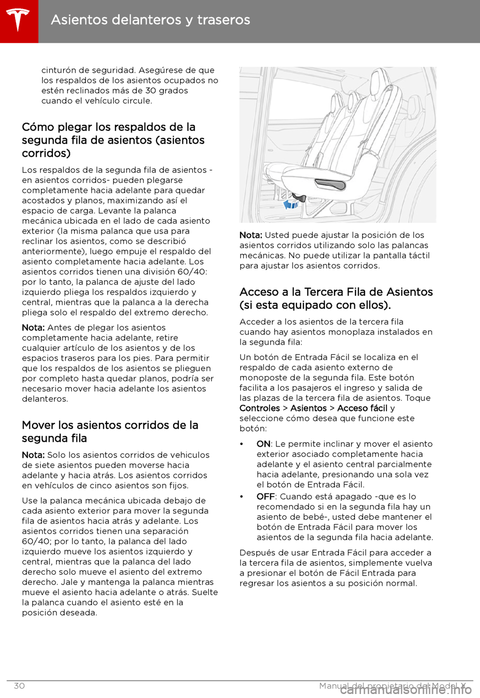 TESLA MODEL X 2019 Manual del propietario (in Spanish) cintur TESLA MODEL X 2019 Manual del propietario (in Spanish) cintur