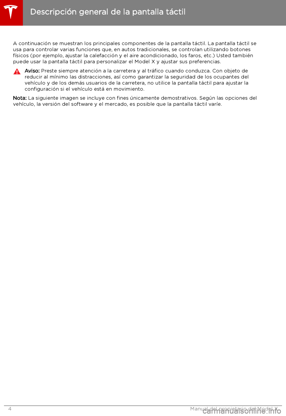 TESLA MODEL X 2019   Manual del propietario (in Spanish) Descripci