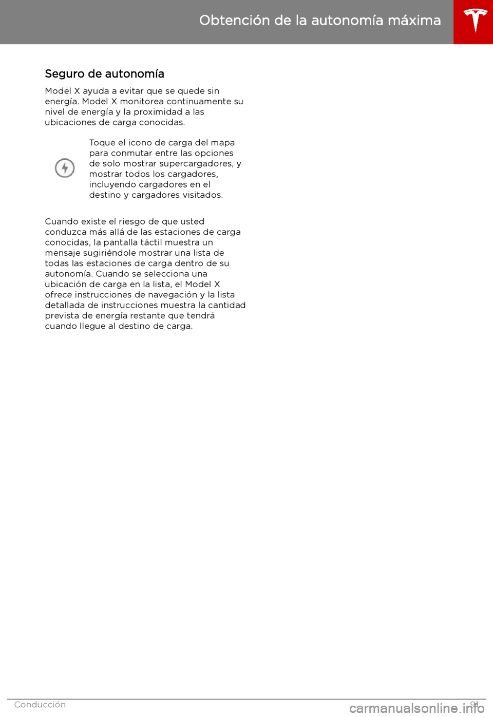 TESLA MODEL X 2019 Manual del propietario (in Spanish) Seguro de autonom TESLA MODEL X 2019 Manual del propietario (in Spanish) Seguro de autonom