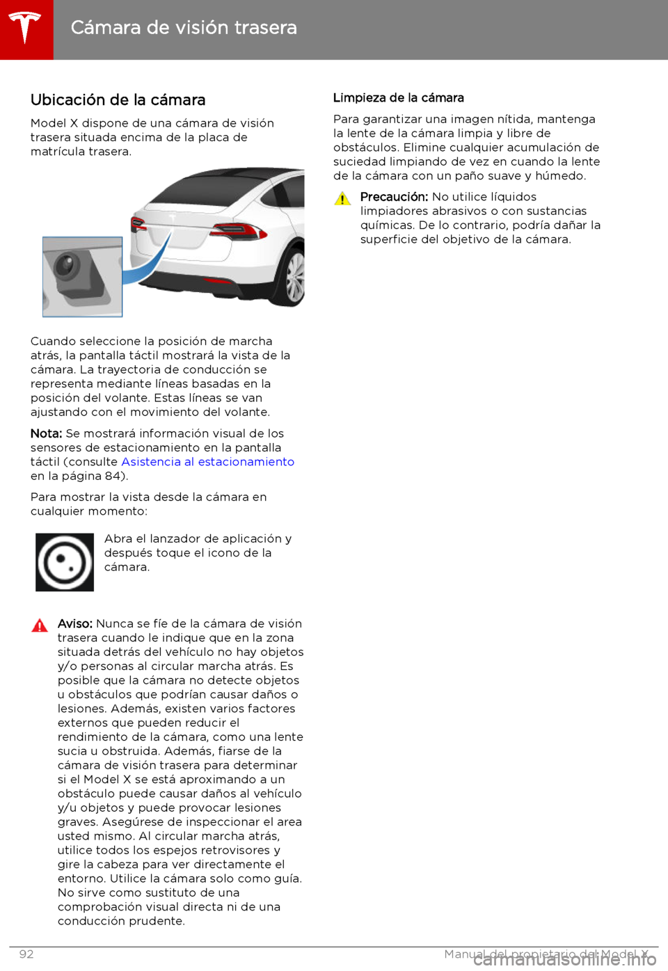 TESLA MODEL X 2019 Manual del propietario (in Spanish) C TESLA MODEL X 2019 Manual del propietario (in Spanish) C
