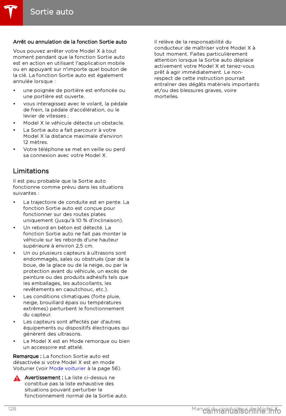 TESLA MODEL X 2019  Manuel du propriétaire (in French) Arr