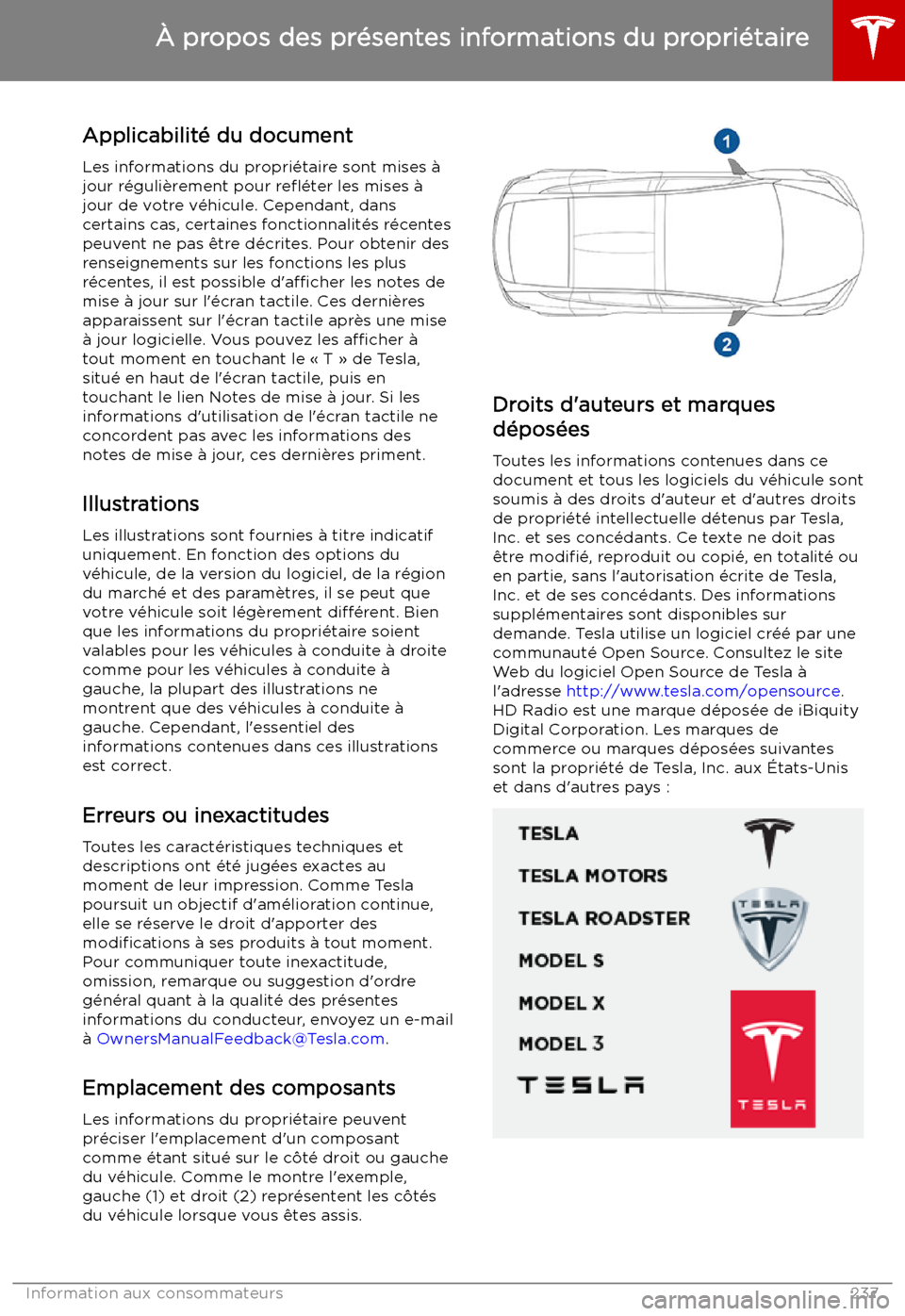 TESLA MODEL X 2019 Manuel du propriétaire (in French) TESLA MODEL X 2019 Manuel du propriétaire (in French)