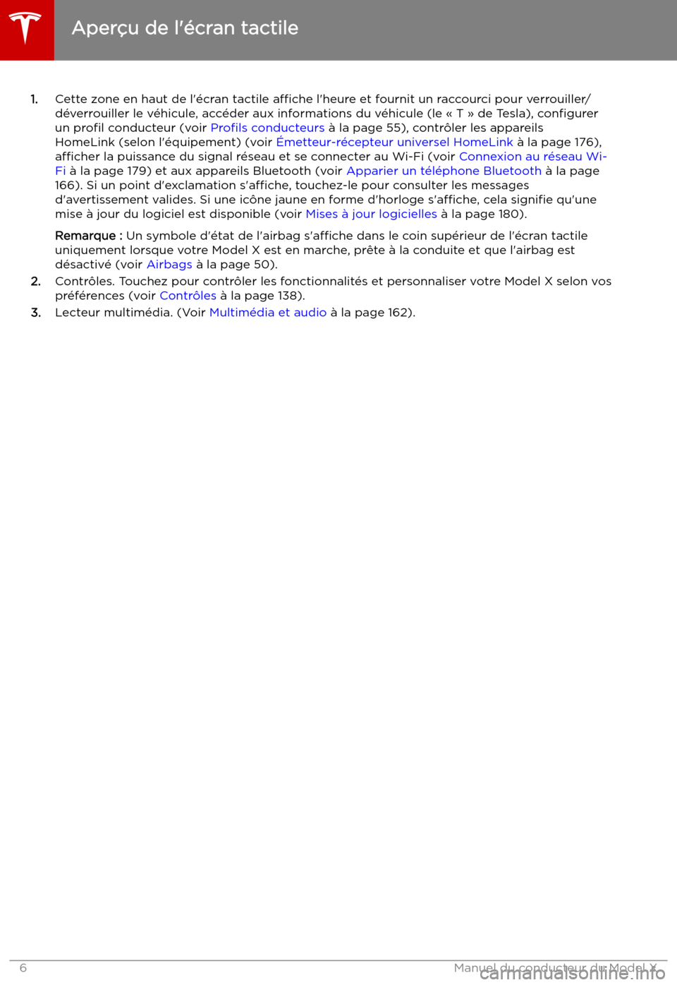 TESLA MODEL X 2019  Manuel du propriétaire (in French) 1.Cette zone en haut de l