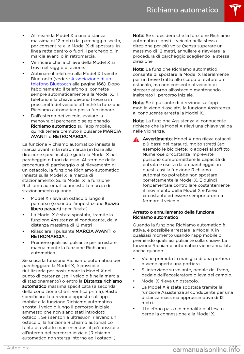 TESLA MODEL X 2019 Manuale del proprietario (in Italian) TESLA MODEL X 2019 Manuale del proprietario (in Italian)