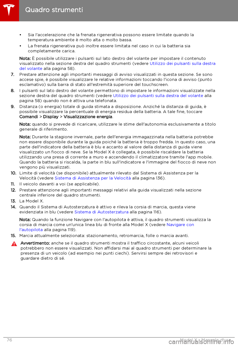 TESLA MODEL X 2019 Manuale del proprietario (in Italian) TESLA MODEL X 2019 Manuale del proprietario (in Italian)