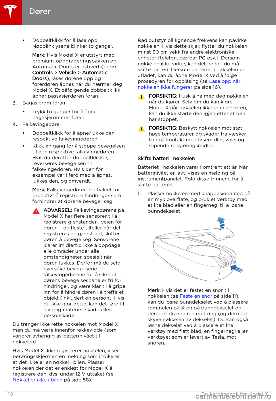 TESLA MODEL X 2019 Brukerhåndbok (in Norwegian) TESLA MODEL X 2019 Brukerhåndbok (in Norwegian)