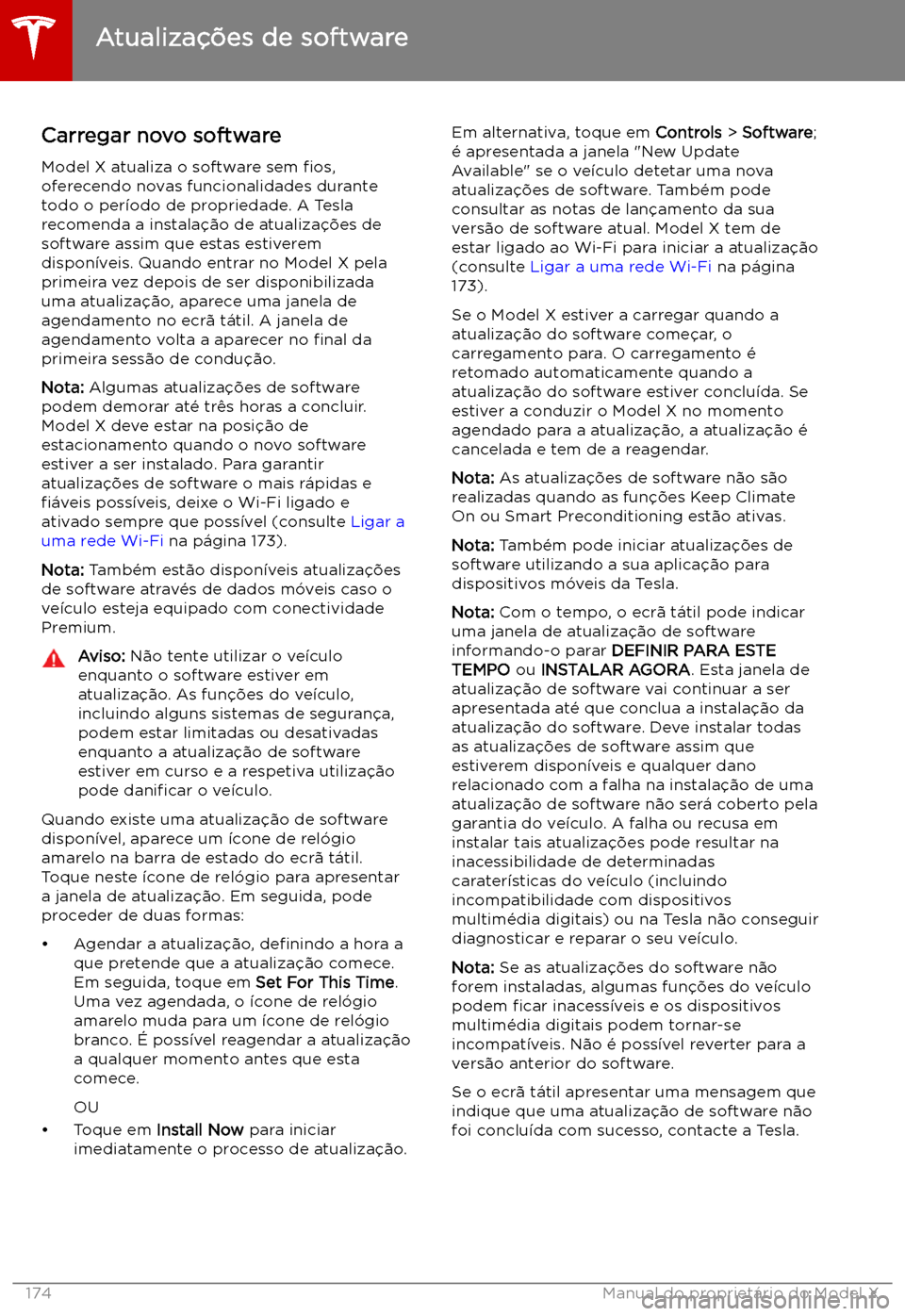 TESLA MODEL X 2019 Manual do proprietário (in Portuguese) Atualiza TESLA MODEL X 2019 Manual do proprietário (in Portuguese) Atualiza