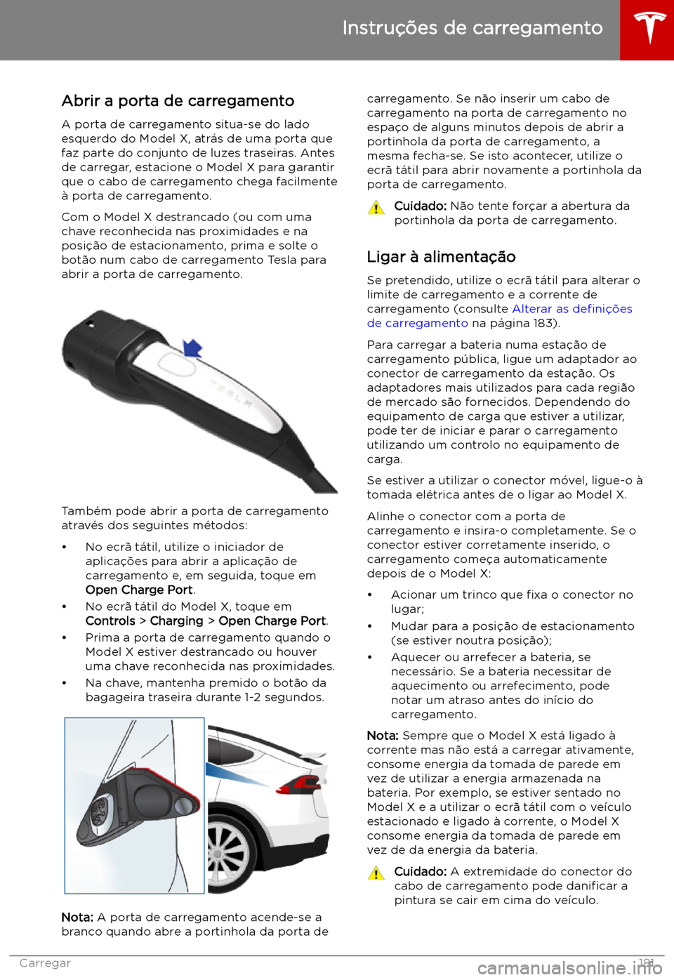 TESLA MODEL X 2019 Manual do proprietário (in Portuguese) Instru TESLA MODEL X 2019 Manual do proprietário (in Portuguese) Instru