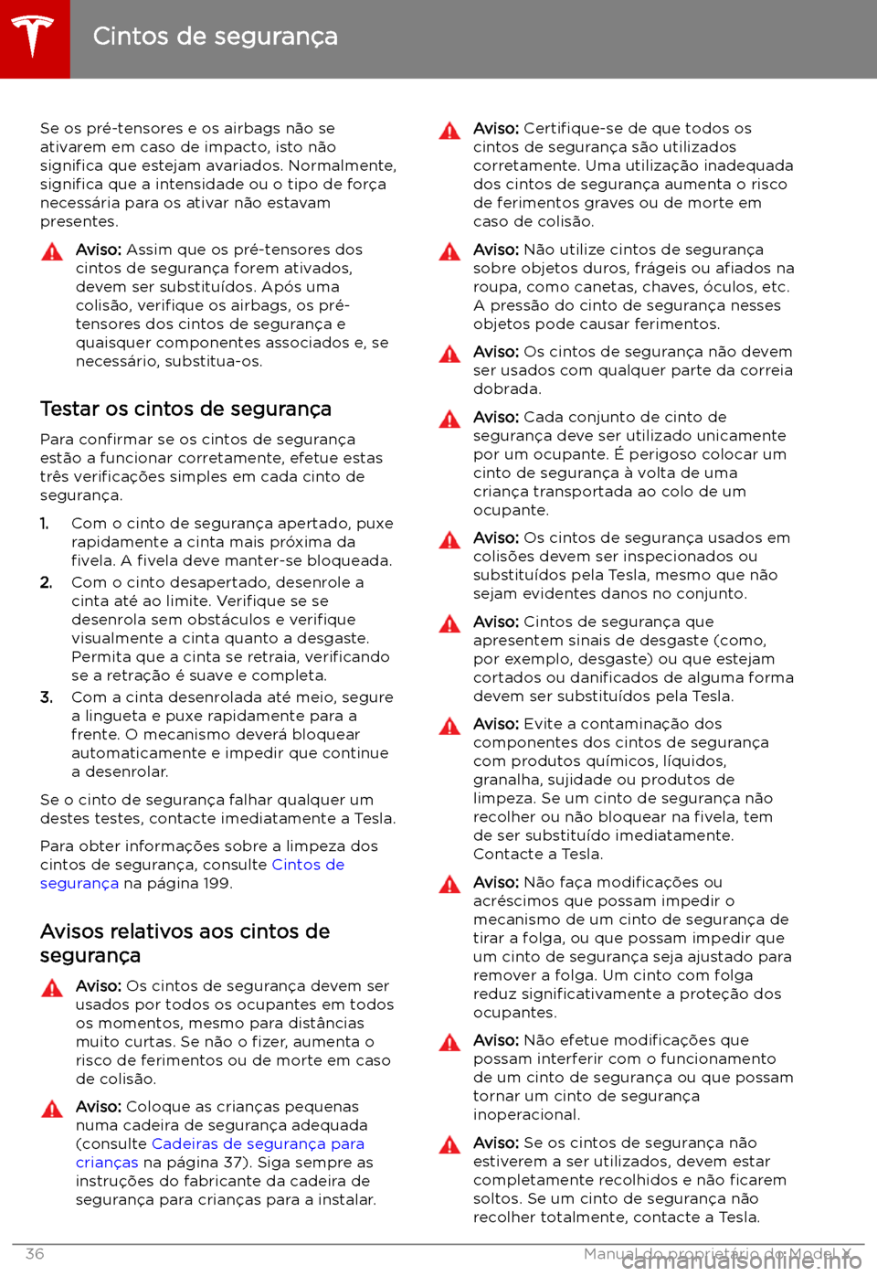 TESLA MODEL X 2019 Manual do proprietário (in Portuguese) Se os pr TESLA MODEL X 2019 Manual do proprietário (in Portuguese) Se os pr