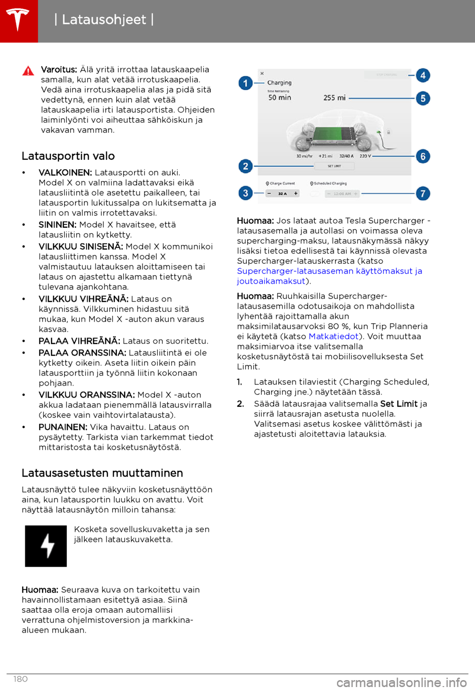 TESLA MODEL X 2019 Omistajan käsikirja (in Finnish) Varoitus: TESLA MODEL X 2019 Omistajan käsikirja (in Finnish) Varoitus: