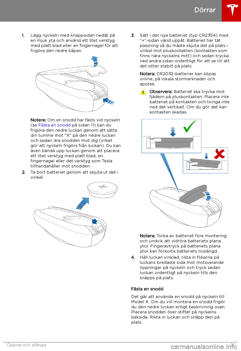 TESLA MODEL X 2019 Ägarmanual (in Swedish) 1.L TESLA MODEL X 2019 Ägarmanual (in Swedish) 1.L