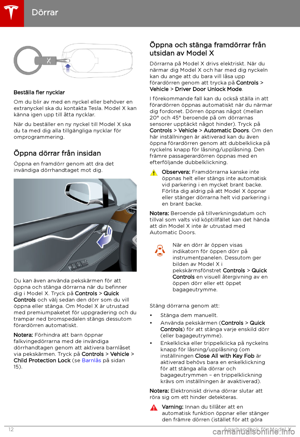 TESLA MODEL X 2019 Ägarmanual (in Swedish) Best TESLA MODEL X 2019 Ägarmanual (in Swedish) Best