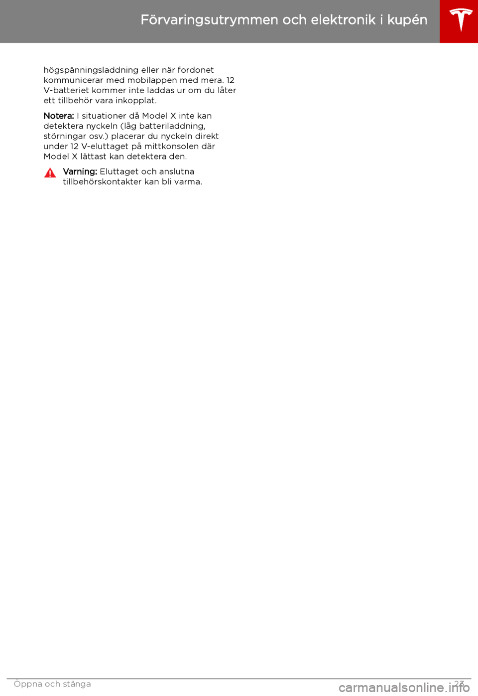 TESLA MODEL X 2019 Ägarmanual (in Swedish) h TESLA MODEL X 2019 Ägarmanual (in Swedish) h