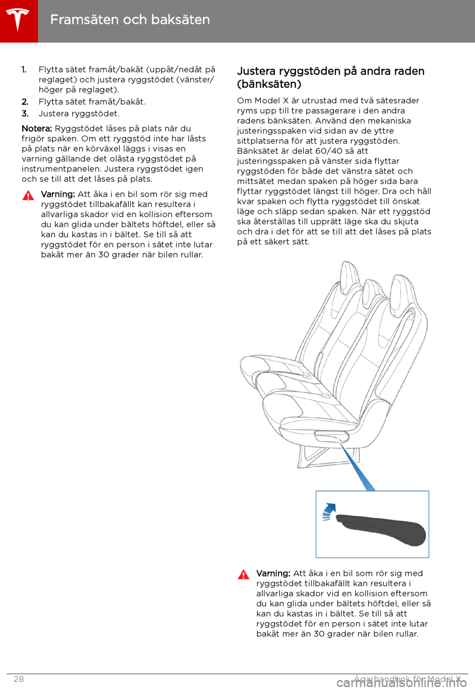 TESLA MODEL X 2019 Ägarmanual (in Swedish) 1.Flytta s TESLA MODEL X 2019 Ägarmanual (in Swedish) 1.Flytta s