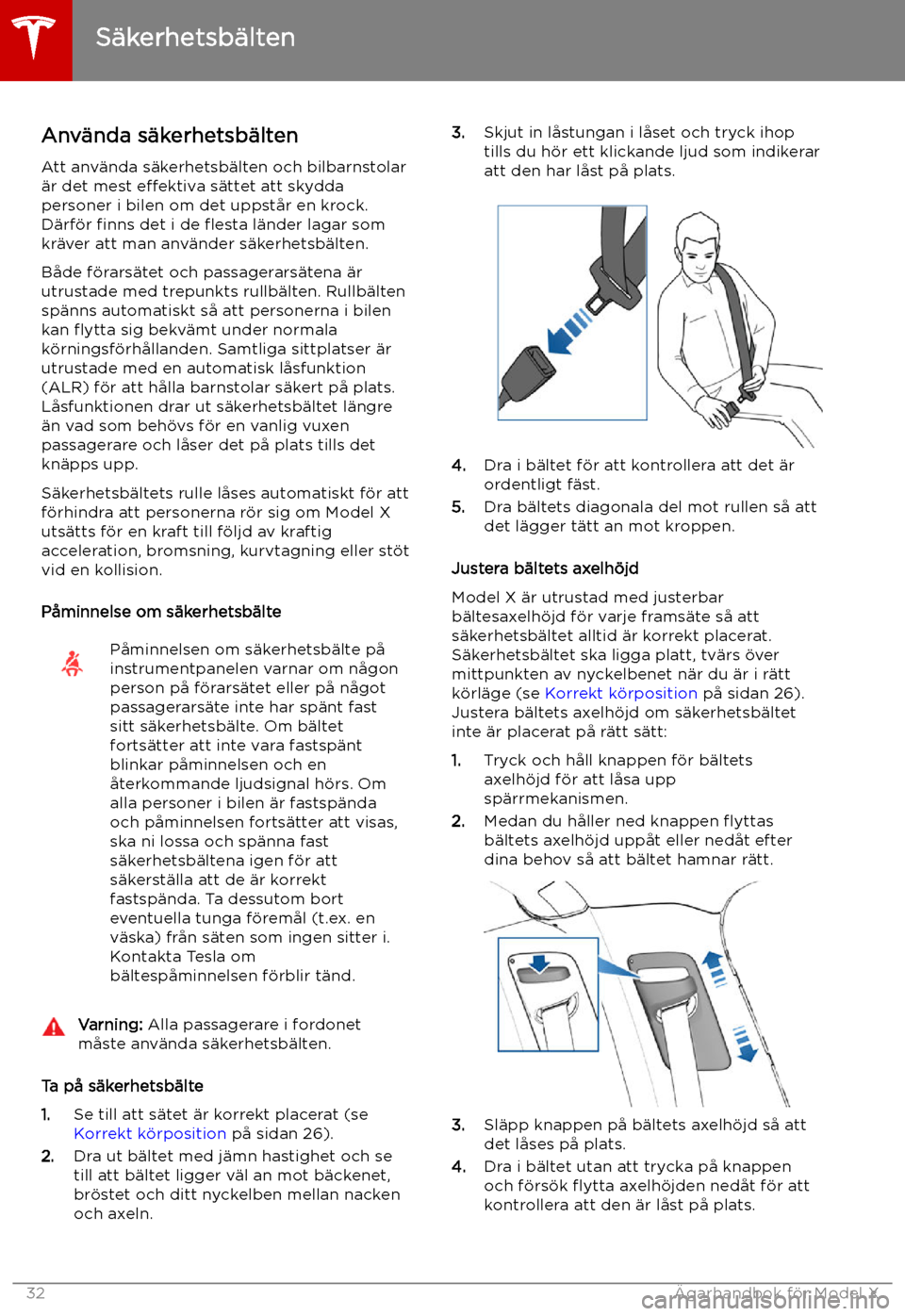 TESLA MODEL X 2019 Ägarmanual (in Swedish) S TESLA MODEL X 2019 Ägarmanual (in Swedish) S