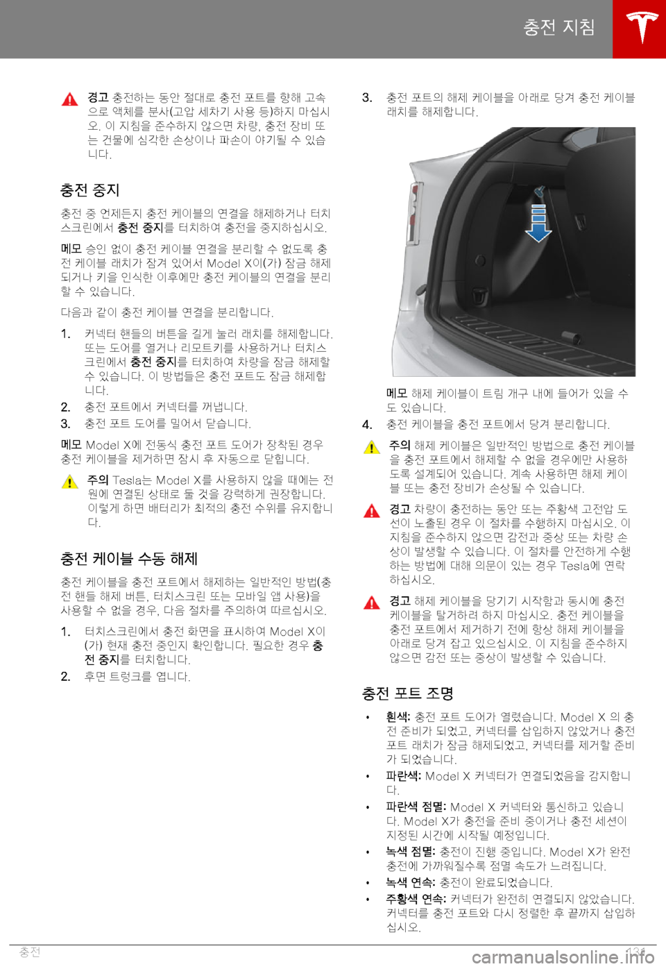 TESLA MODEL X 2019  사용자 가이드 (in Korean) "