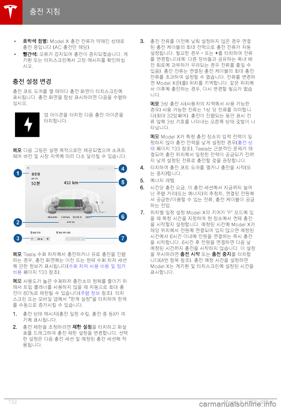 TESLA MODEL X 2019  사용자 가이드 (in Korean) HLU226