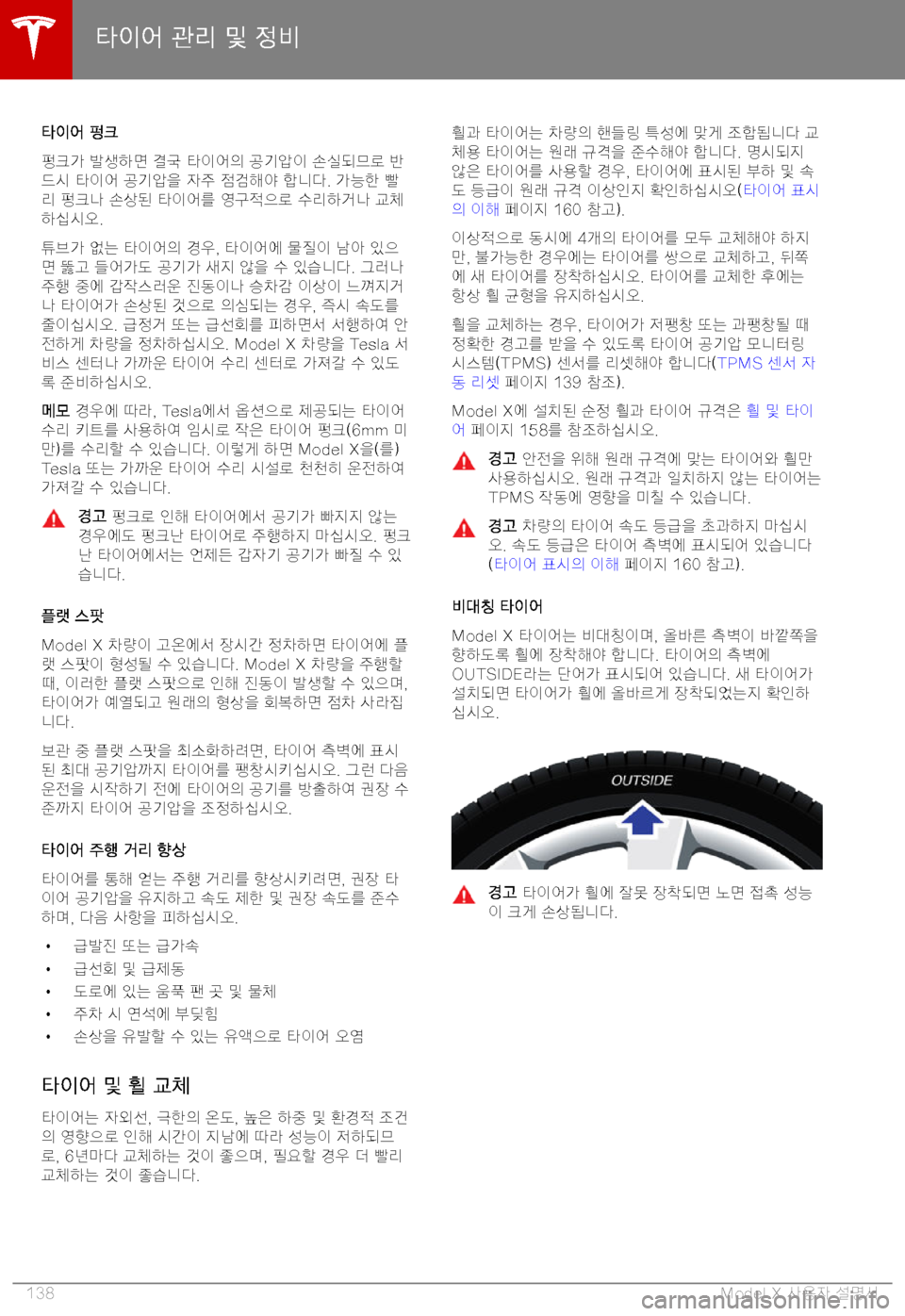 TESLA MODEL X 2019  사용자 가이드 (in Korean) F