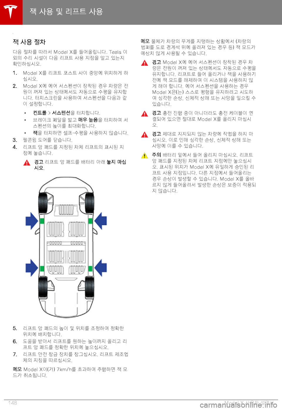 TESLA MODEL X 2019  사용자 가이드 (in Korean) =