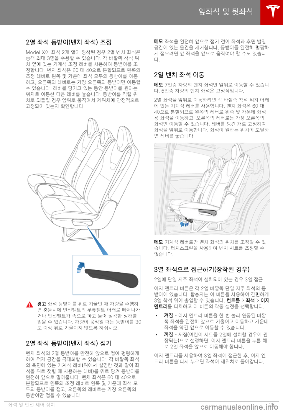 TESLA MODEL X 2019  사용자 가이드 (in Korean) �2