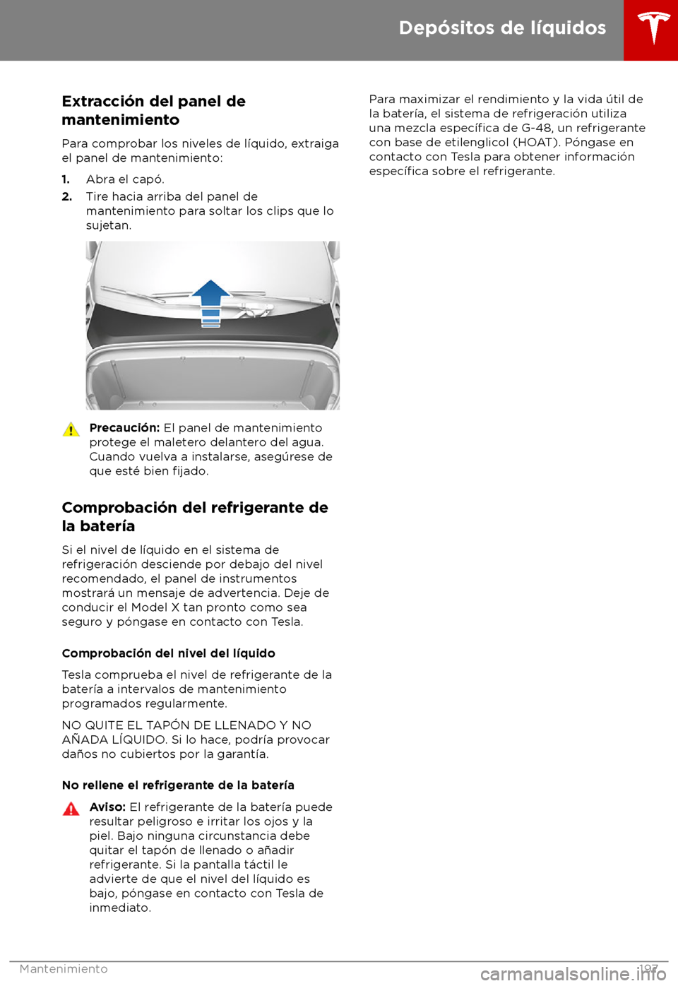 TESLA MODEL X 2018 Manual del propietario (in Spanish) Extracci TESLA MODEL X 2018 Manual del propietario (in Spanish) Extracci