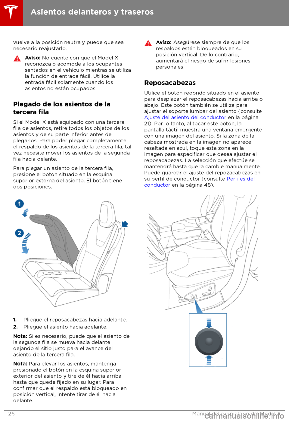 TESLA MODEL X 2018  Manual del propietario (in Spanish) vuelve a la posici