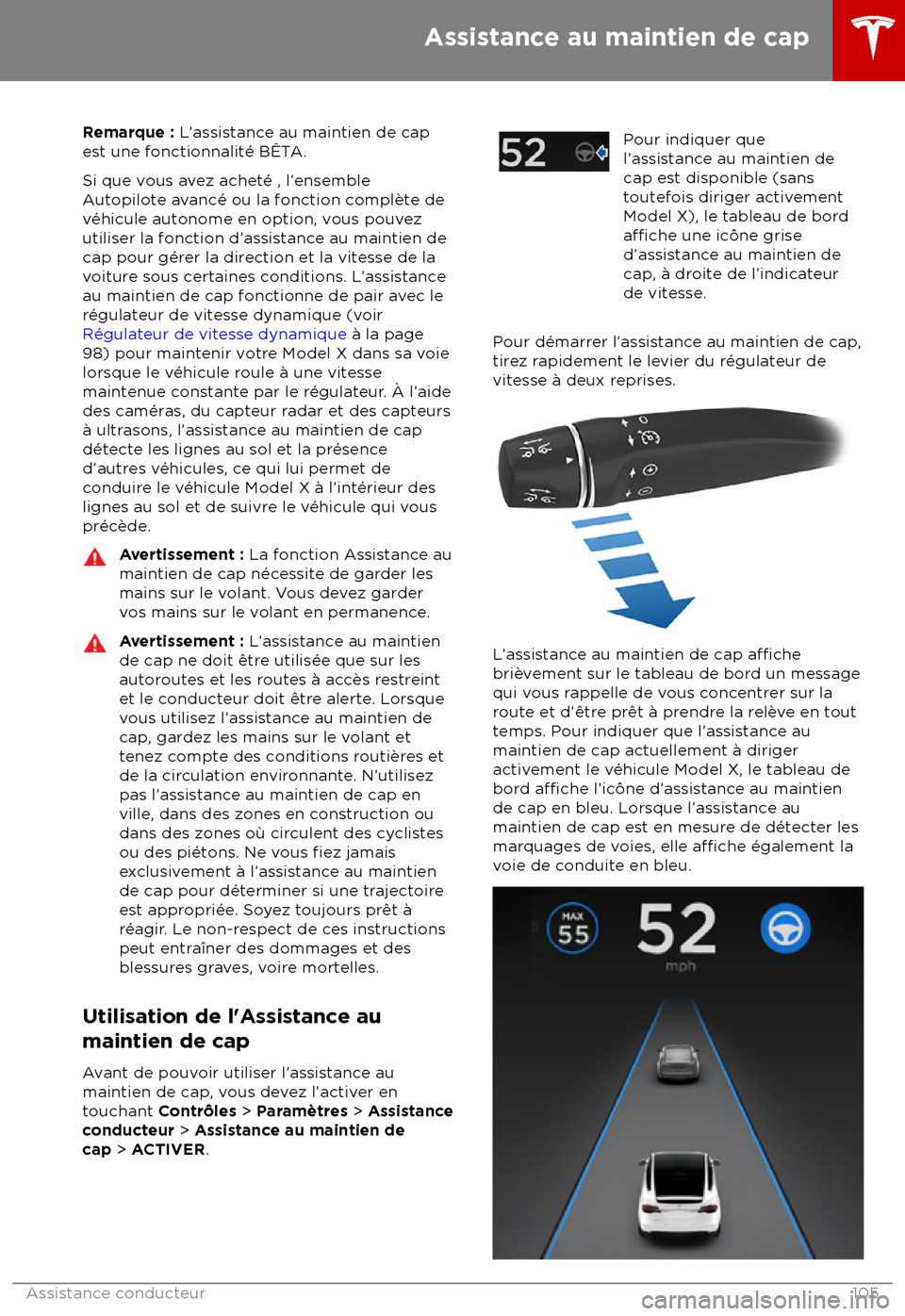TESLA MODEL X 2018 Manuel du propriétaire (Canada) (in French) Remarque : L TESLA MODEL X 2018 Manuel du propriétaire (Canada) (in French) Remarque : L