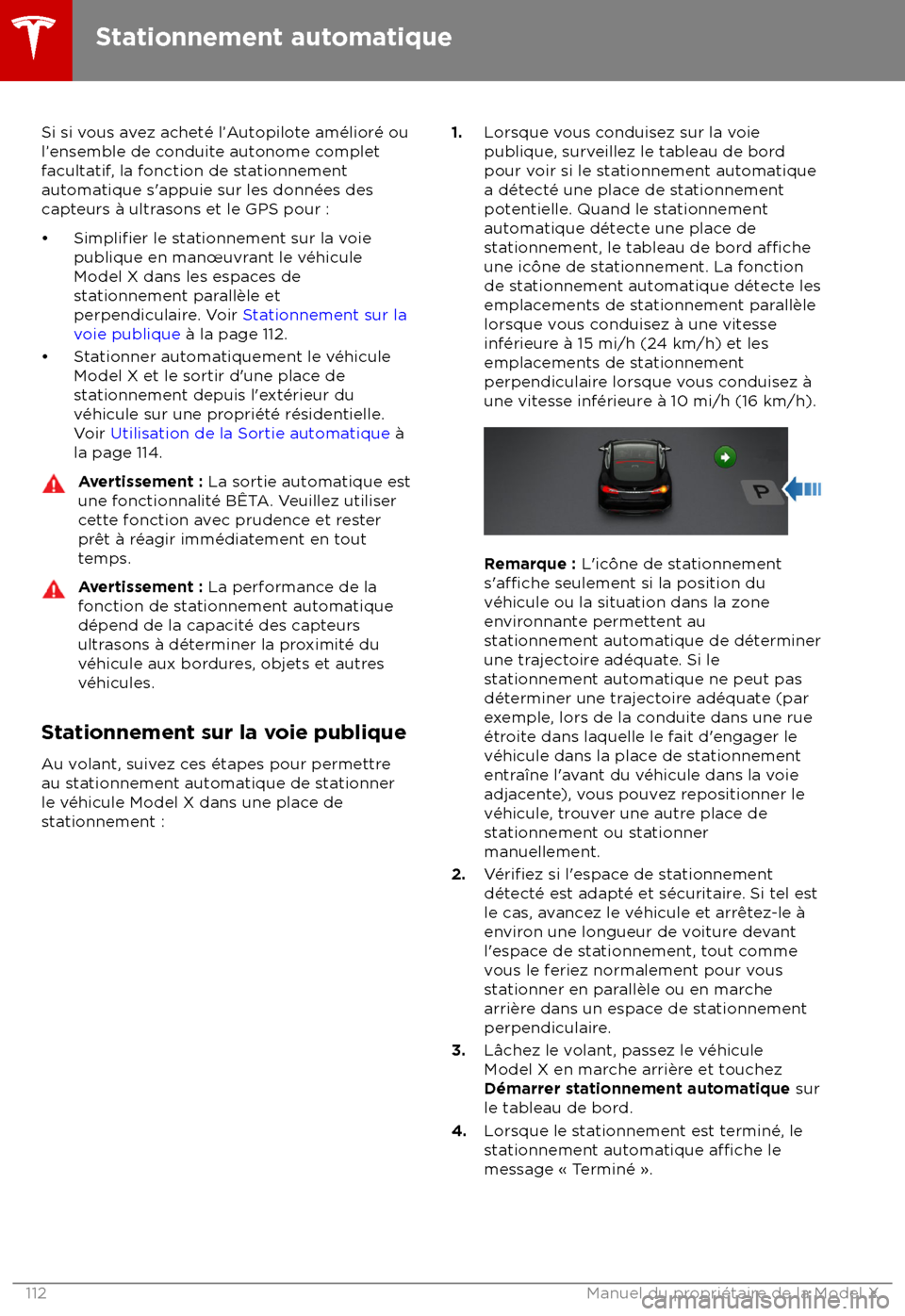 TESLA MODEL X 2018 Manuel du propriétaire (Canada) (in French) Si si vous avez achet TESLA MODEL X 2018 Manuel du propriétaire (Canada) (in French) Si si vous avez achet
