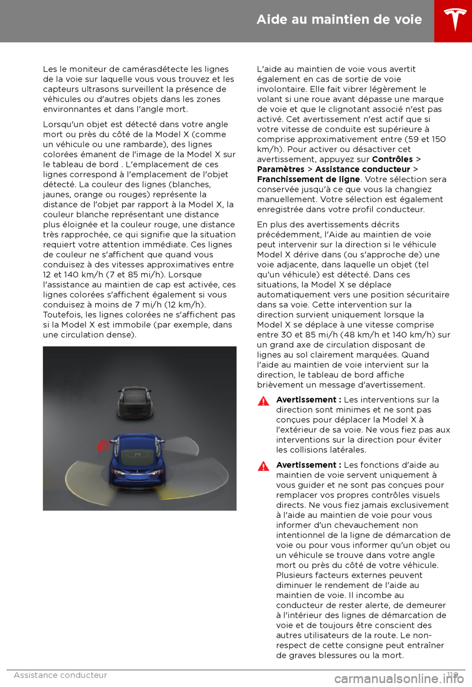 TESLA MODEL X 2018 Manuel du propriétaire (Canada) (in French) Les le moniteur de cam TESLA MODEL X 2018 Manuel du propriétaire (Canada) (in French) Les le moniteur de cam