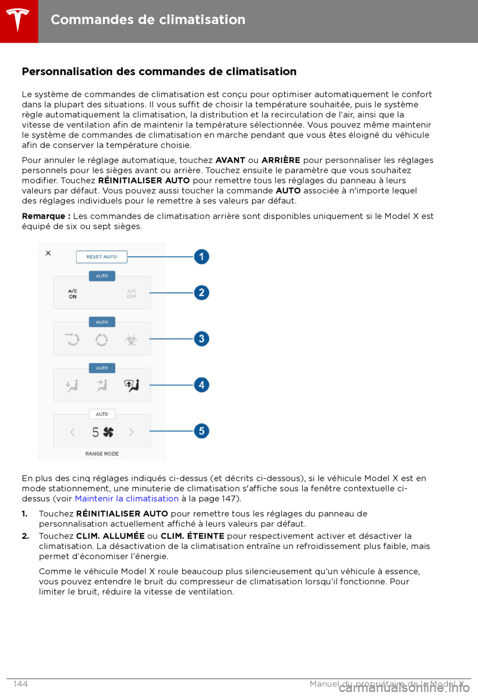 TESLA MODEL X 2018 Manuel du propriétaire (Canada) (in French) Personnalisation des commandes de climatisationLe syst TESLA MODEL X 2018 Manuel du propriétaire (Canada) (in French) Personnalisation des commandes de climatisationLe syst
