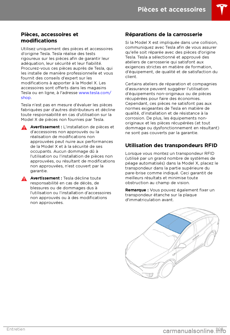 TESLA MODEL X 2018 Manuel du propriétaire (Canada) (in French) Pi TESLA MODEL X 2018 Manuel du propriétaire (Canada) (in French) Pi