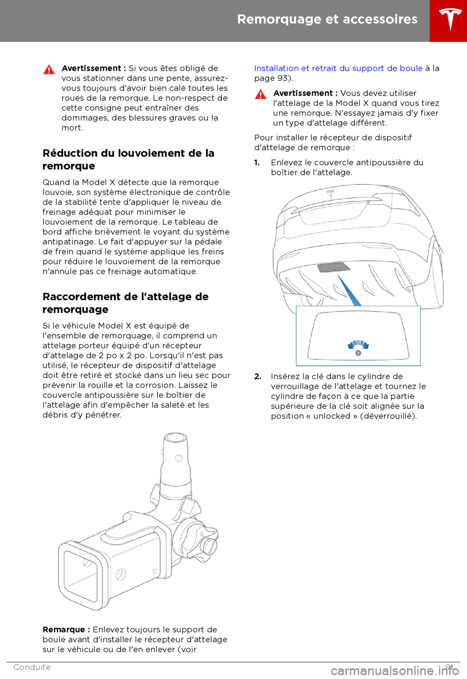 TESLA MODEL X 2018 Manuel du propriétaire (Canada) (in French) Avertissement : Si vous TESLA MODEL X 2018 Manuel du propriétaire (Canada) (in French) Avertissement : Si vous