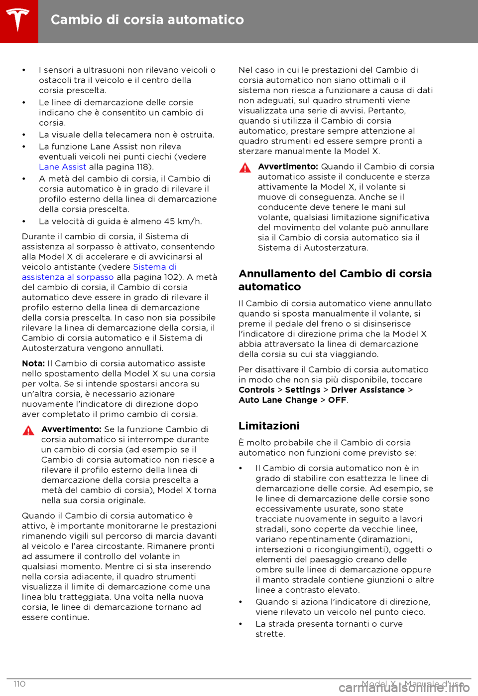 TESLA MODEL X 2018 Manuale del proprietario (in Italian) TESLA MODEL X 2018 Manuale del proprietario (in Italian)