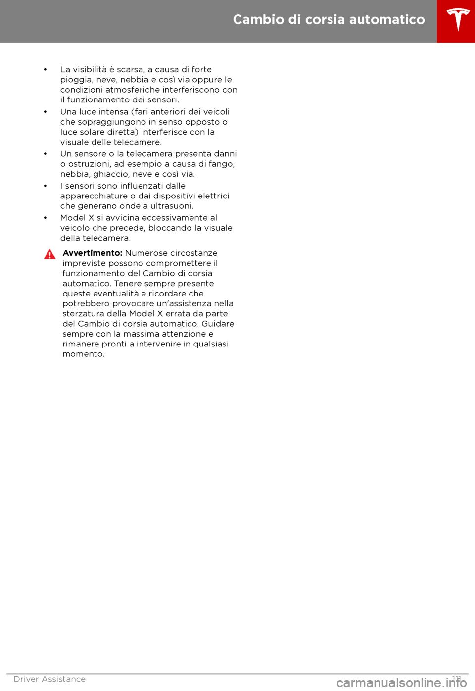 TESLA MODEL X 2018 Manuale del proprietario (in Italian) TESLA MODEL X 2018 Manuale del proprietario (in Italian)