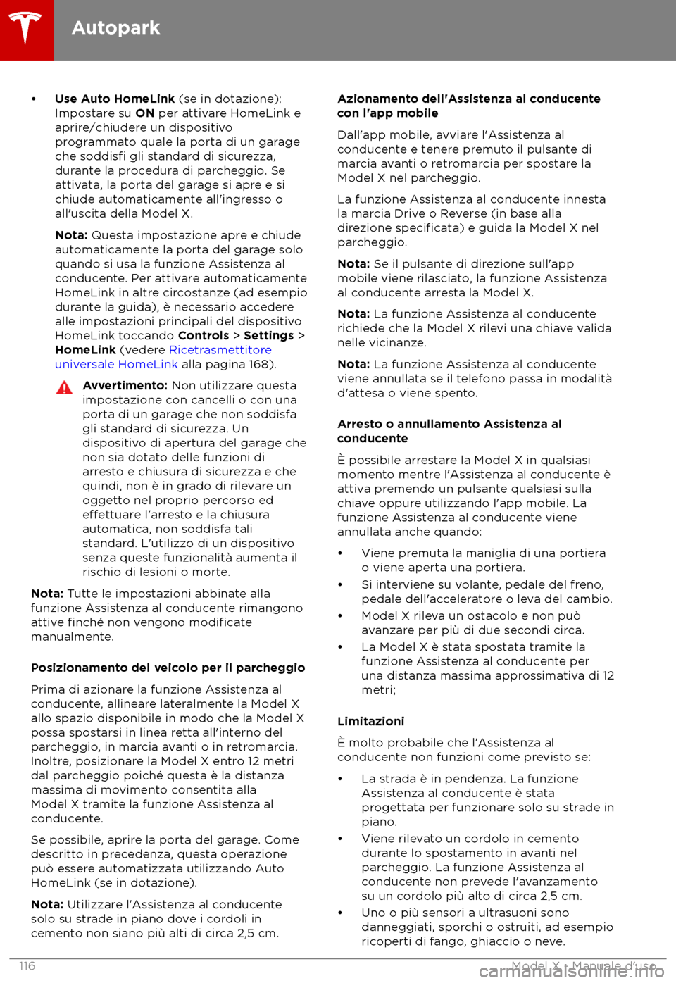 TESLA MODEL X 2018 Manuale del proprietario (in Italian) TESLA MODEL X 2018 Manuale del proprietario (in Italian)