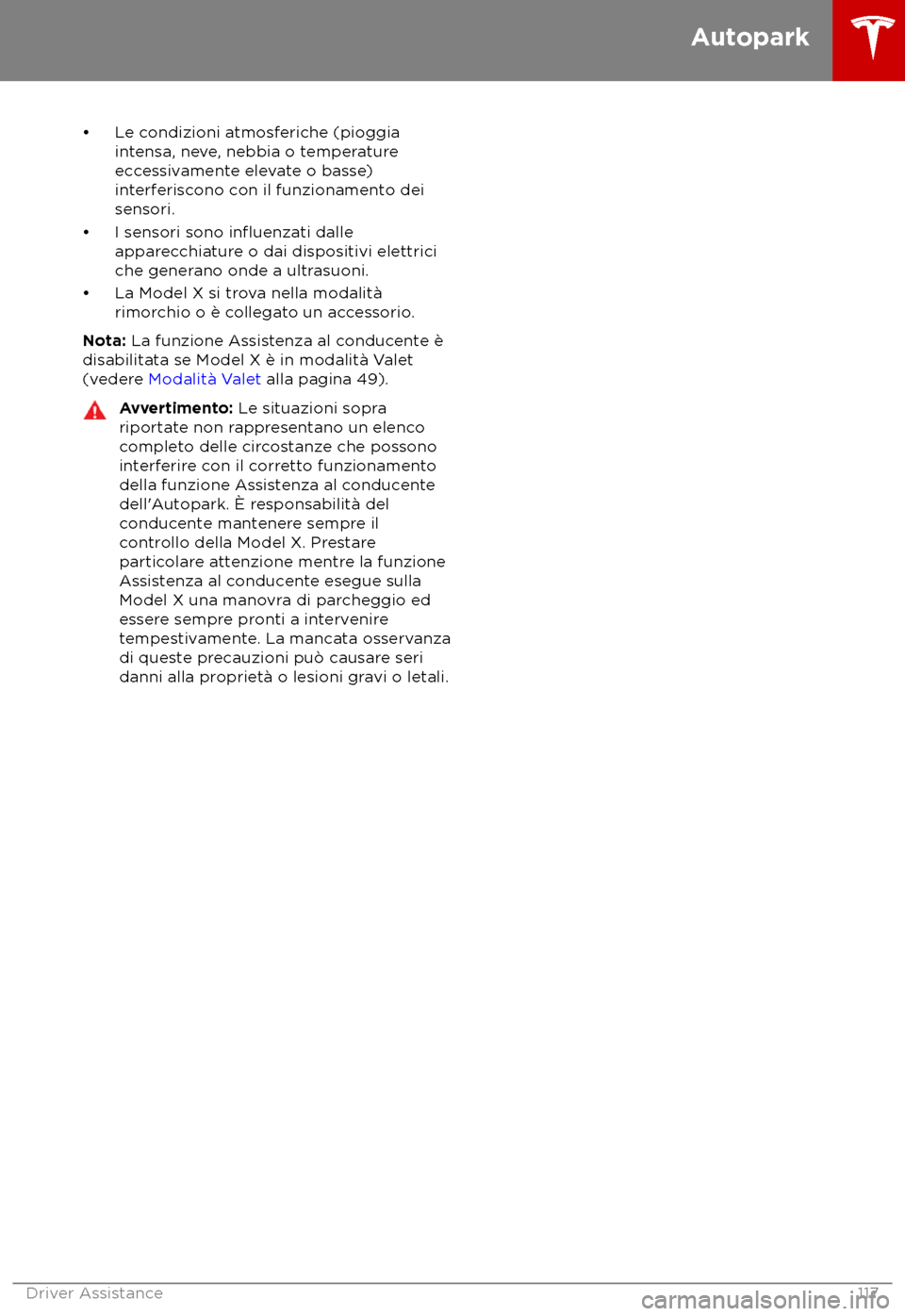 TESLA MODEL X 2018 Manuale del proprietario (in Italian) TESLA MODEL X 2018 Manuale del proprietario (in Italian)