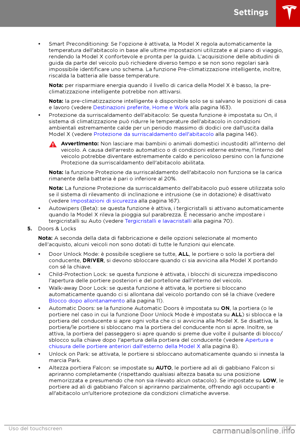 TESLA MODEL X 2018 Manuale del proprietario (in Italian) TESLA MODEL X 2018 Manuale del proprietario (in Italian)