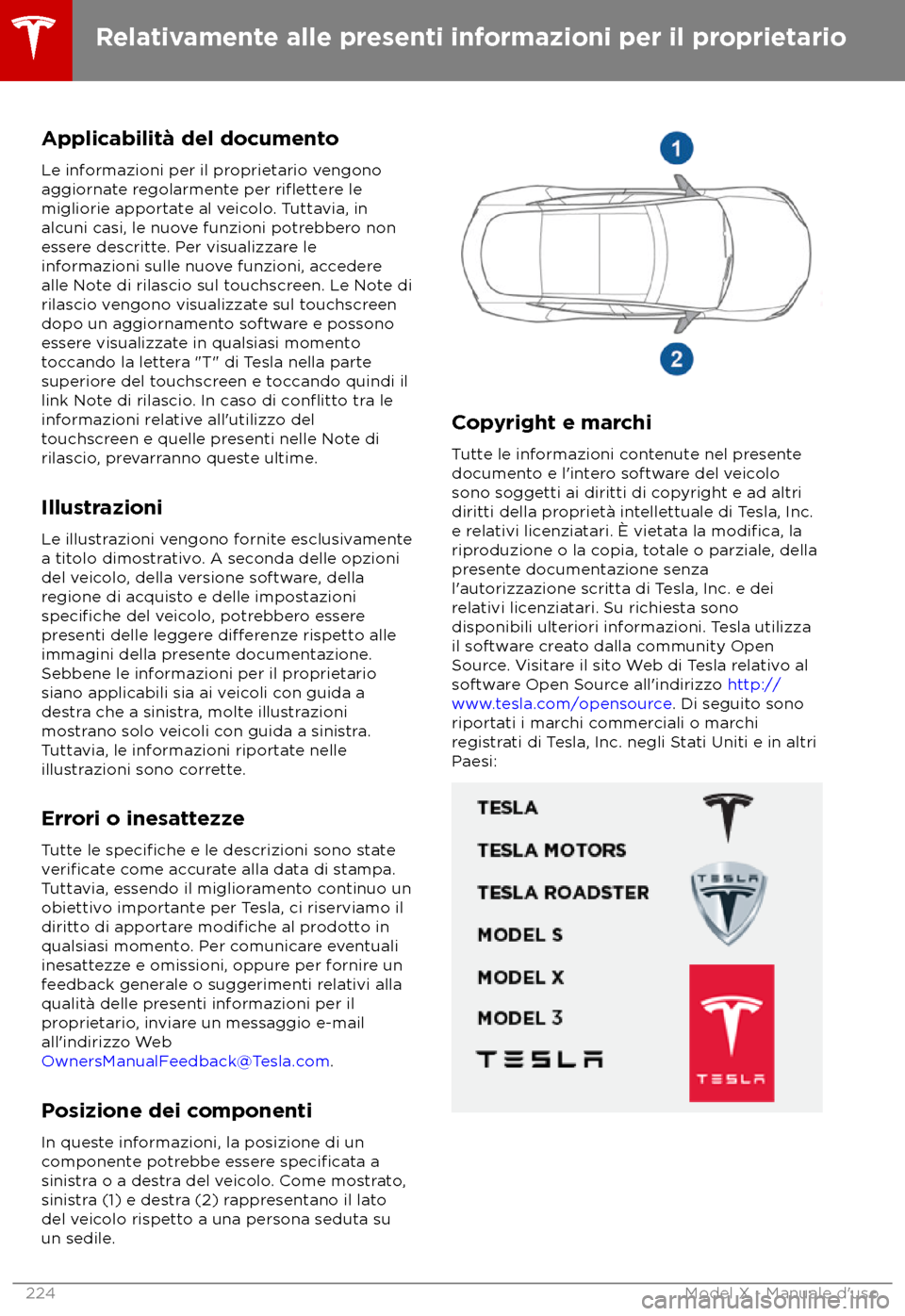 TESLA MODEL X 2018  Manuale del proprietario (in Italian) Applicabilit