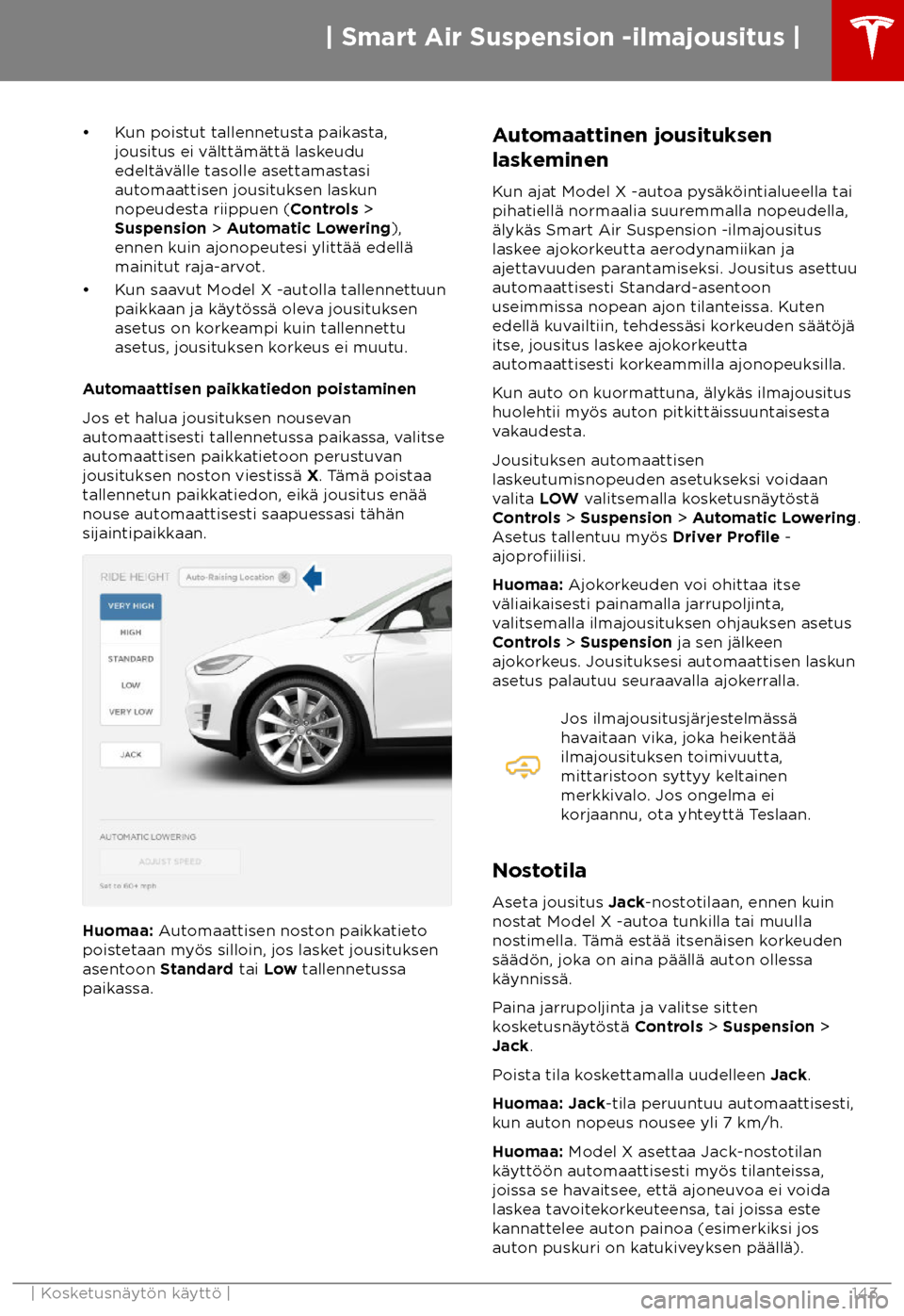 TESLA MODEL X 2018 Omistajan käsikirja (in Finnish) TESLA MODEL X 2018 Omistajan käsikirja (in Finnish)